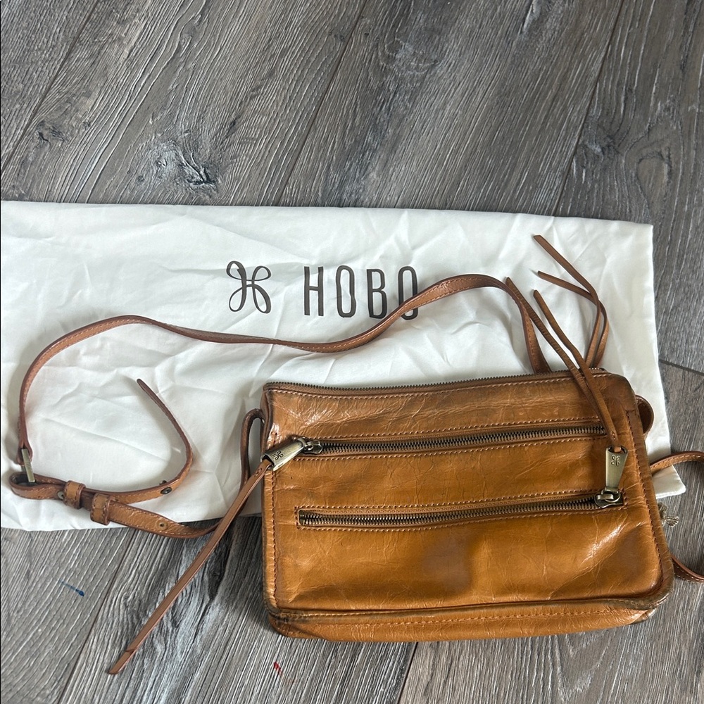 HOBO Caramel Leather Crossbody Bag